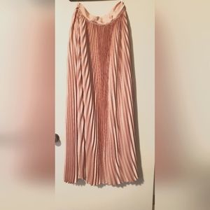 Blush Satin Pleated Skirt
